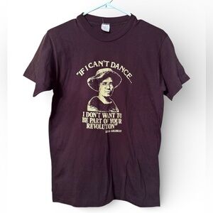 Vintage 80s Emma Goldman Revolution Feminist Activist T-Shirt Single Stitch